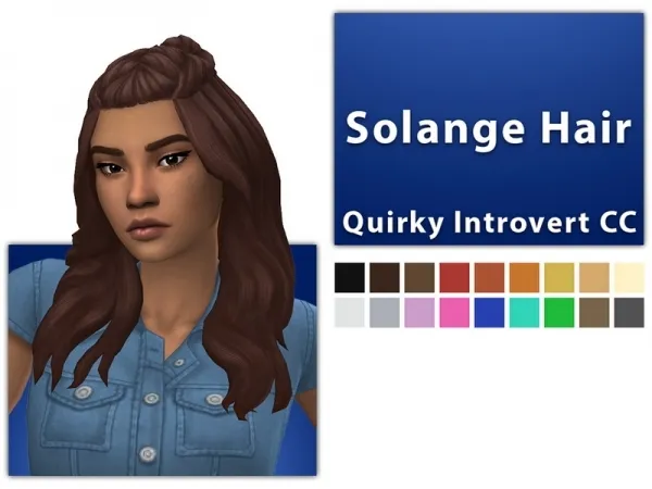 Alpha [QICC] Solange Hair - The Sims 4 Custom Content