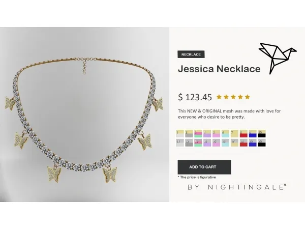 Alpha Jessica Necklace by NightingaleSims - The Sims 4 Custom Content
