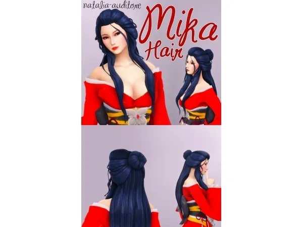 Alpha Mika Asano Hair by simsfinds - The Sims 4 Custom Content