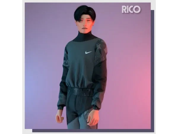 Alpha Rico turtleneck by amelylina - The Sims 4 Custom Content