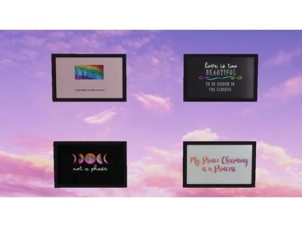 Alpha Lesbian Quotes Wall Art - The Sims 4 Custom Content