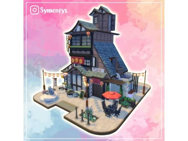 Alpha Asian old tea house - The Sims 4 Custom Content
