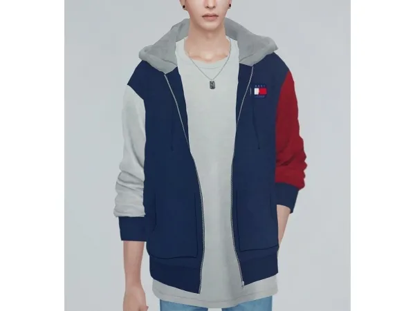 Alpha KK Zip up hoodie 01 M - The Sims 4 Custom Content