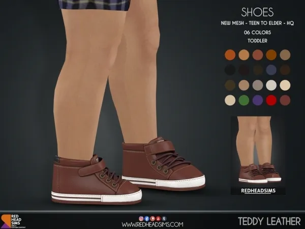 Alpha TEDDY LEATHER SHOES TODDLER - The Sims 4 Custom Content