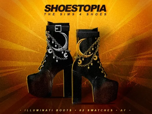 Alpha shoestopia illuminati boots by shoestopia - The Sims 4 Custom Content