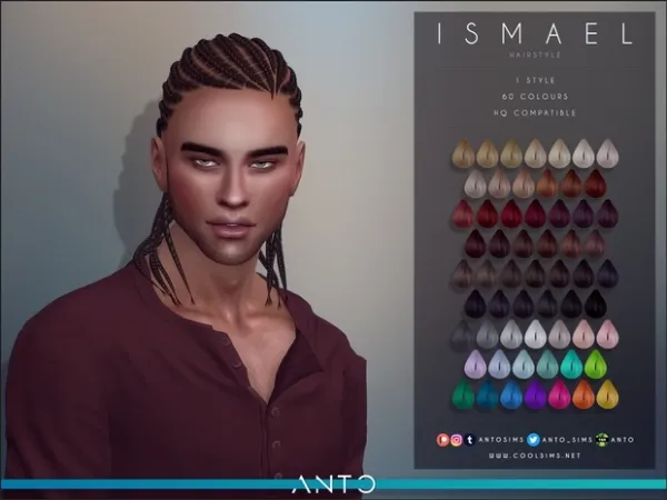 Alpha Ismael Hairstyle by Anto - The Sims 4 Custom Content