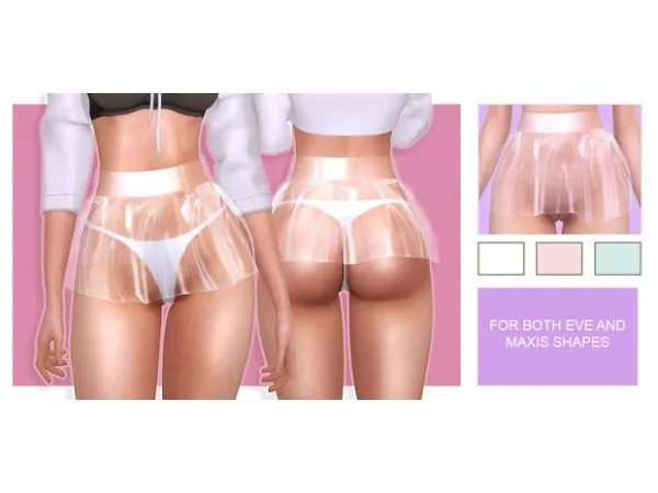 Alpha Translucent Skirt by simsfinds - The Sims 4 Custom Content