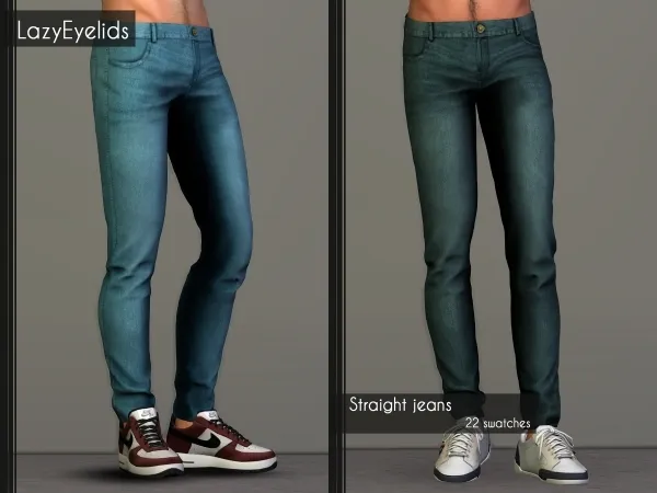 Alpha Straight jeans - The Sims 4 Custom Content