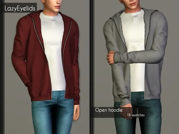 Alpha Open hoodie - The Sims 4 Custom Content