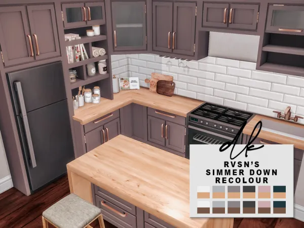 Maxis Match RECOLOUR OF RVSNS SIMMER DOWN KITCHEN - The Sims 4 Custom Content