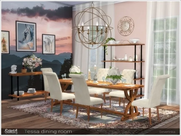 Alpha Severinka_'s Tessa dining room - The Sims 4 Custom Content