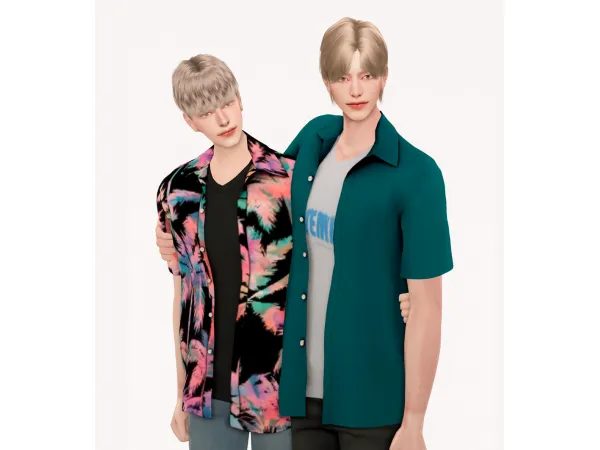 Mix sudal Hawaiian shirt M - The Sims 4 Custom Content