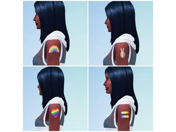 Mix Pride Tattoo - The Sims 4 Custom Content