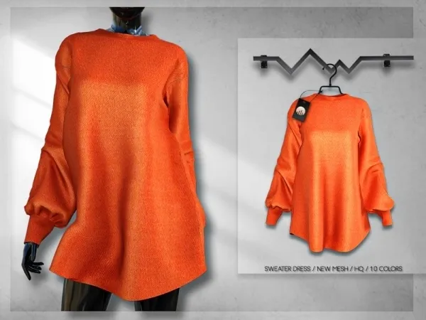 Alpha busra tr's Sweater Dress BD266 by busratr - The Sims 4 Custom Content