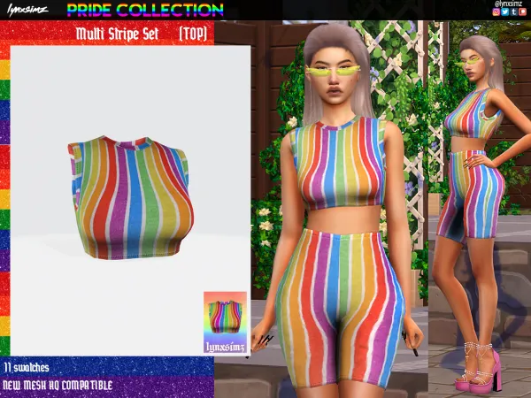 Alpha Lynxsimz_MultistripeTankTop - The Sims 4 Custom Content