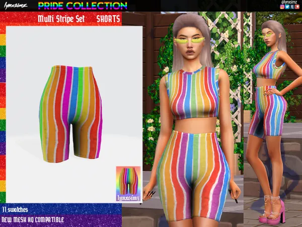 Alpha Lynxsimz Multistripeshorts - The Sims 4 Custom Content