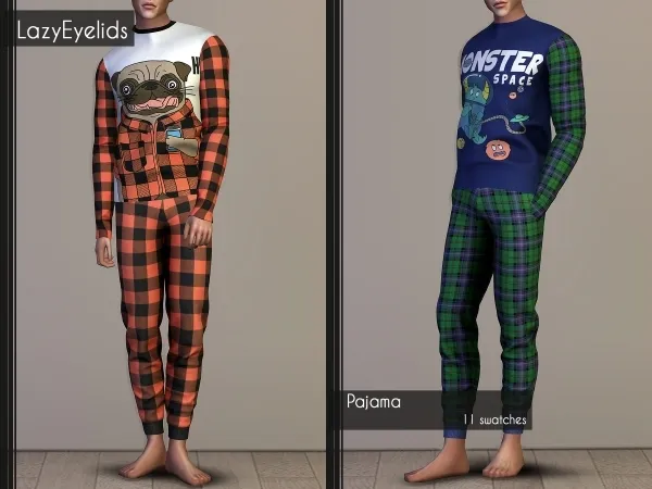Alpha Pajamas by lazyeyelids - The Sims 4 Custom Content