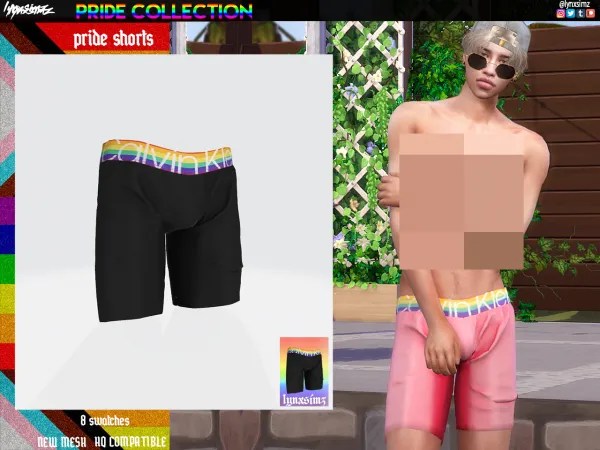 Alpha lynxsimz PrideShorts M - The Sims 4 Custom Content