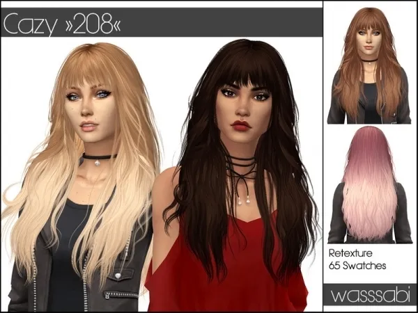 Alpha [wasssabi] Retexture Cazy's '208' Mesh needed - The Sims 4 Custom Content
