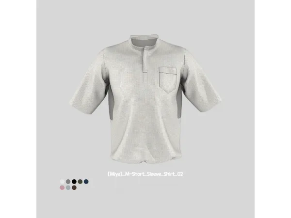 Alpha [Miya] M Short Sleeve Shirt 02 - The Sims 4 Custom Content