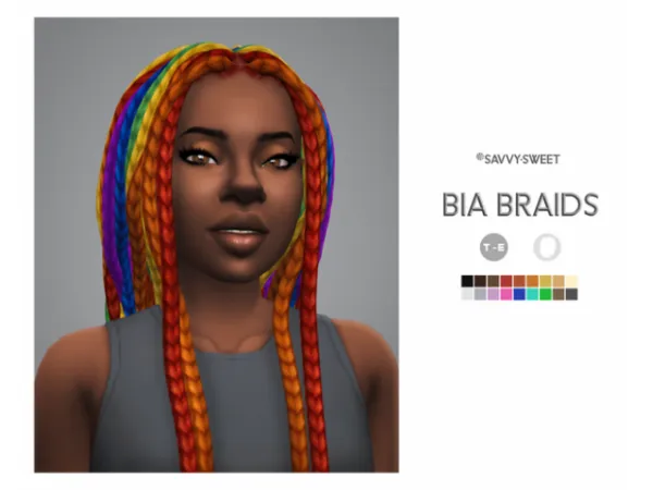 Maxis Match Bia Braids by savvysweet - The Sims 4 Custom Content