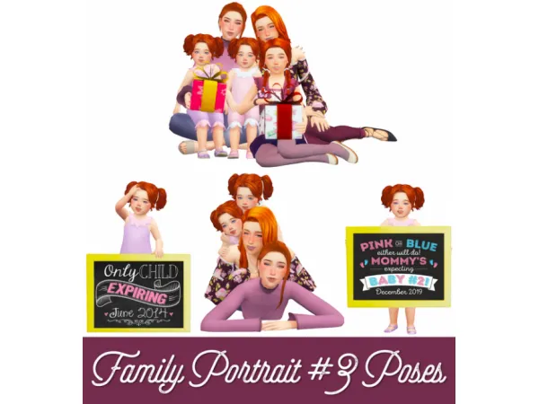 Alpha Family Portrait 3 Poses by atashi77 - The Sims 4 Custom Content