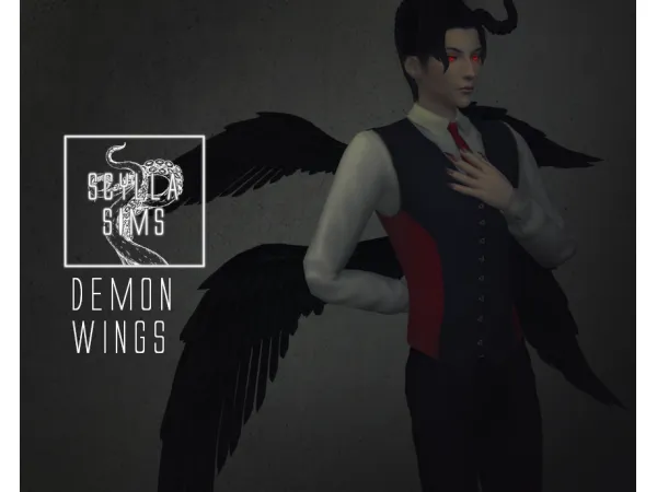 Alpha Demon Wings - The Sims 4 Custom Content