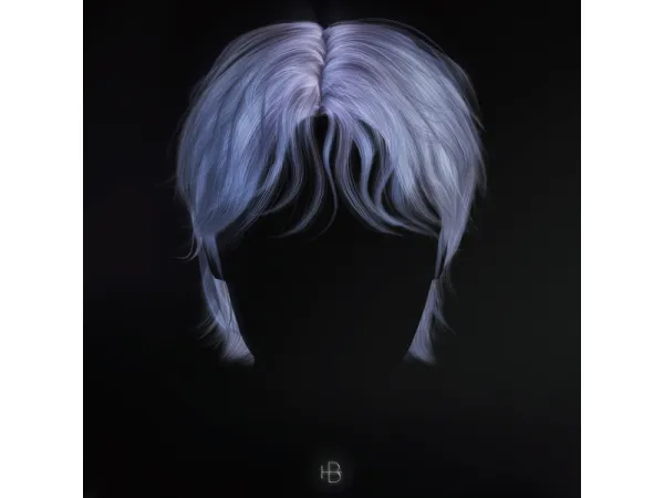 Alpha Hair 03 River Perm by MoooD - The Sims 4 Custom Content