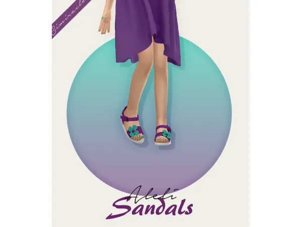 Maxis Match Aleli Sandals Kids Version 3T4 - The Sims 4 Custom Content