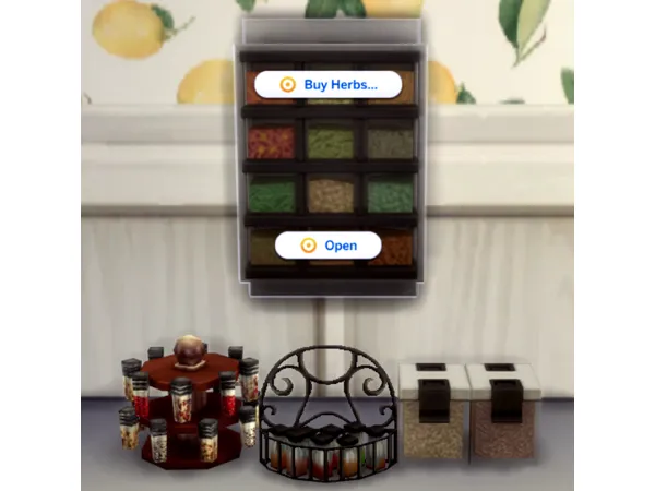 Maxis Match Functional Spice Racks by FlowerBunny - The Sims 4 Custom Content
