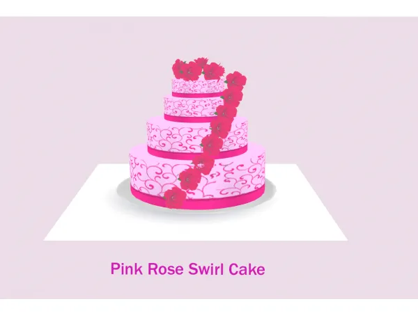 Maxis Match Pink Rose Swirl Cake For Baking by Laurenbell2016 - The Sims 4 Custom Content