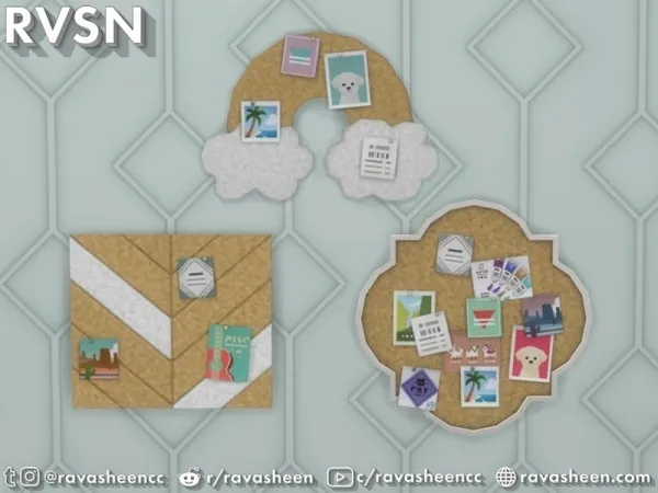 Maxis Match RAVASHEEN's Major Inspo Corkboard Add On - The Sims 4 Custom Content