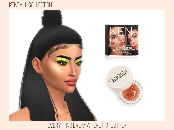 Alpha Kylie Cosmetics Highlighter Kendall Collection - The Sims 4 Custom Content