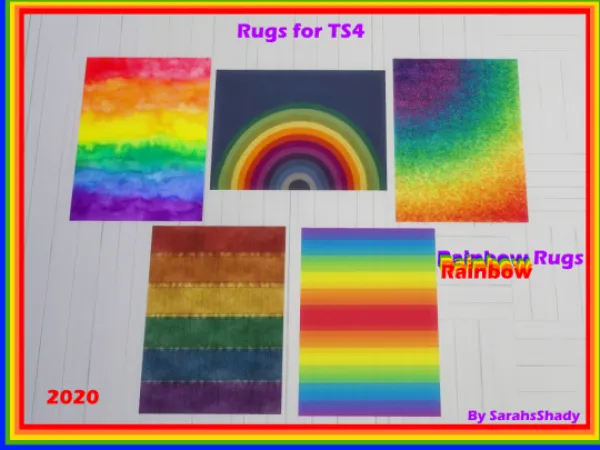 Alpha Rainbow Rugs - The Sims 4 Custom Content
