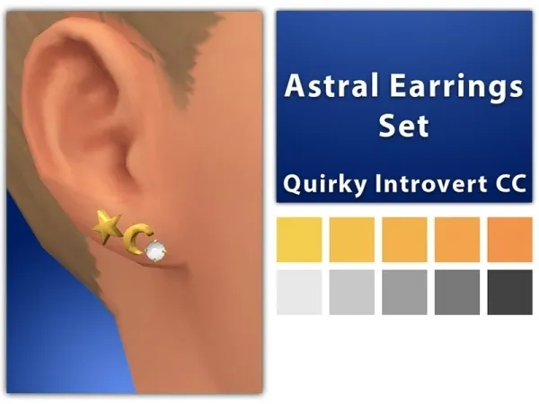 Alpha [QICC] Astral Earrings Set - The Sims 4 Custom Content