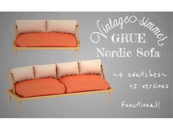 Alpha GRUE Nordic Sofa - The Sims 4 Custom Content