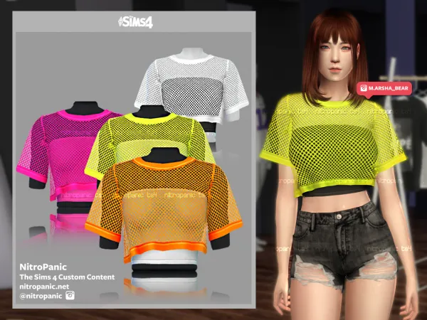 Alpha Layered Mesh Top by nitropanic - The Sims 4 Custom Content