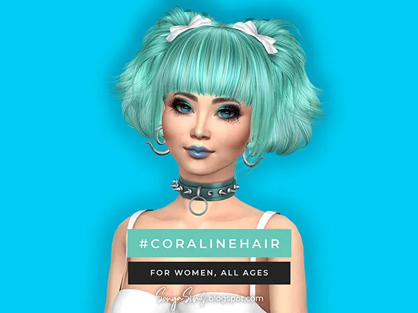 Alpha Coraline hair - The Sims 4 Custom Content