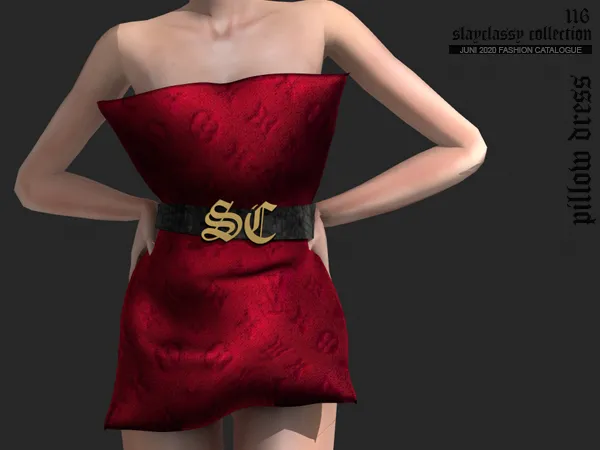 Alpha SC116 PILLOW DRESS by slayclassy - The Sims 4 Custom Content