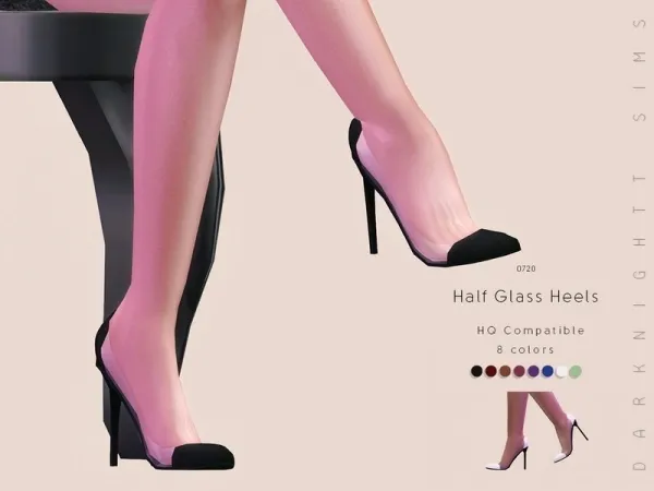 Maxis Match DarkNighTt's Half Glass Heels - The Sims 4 Custom Content
