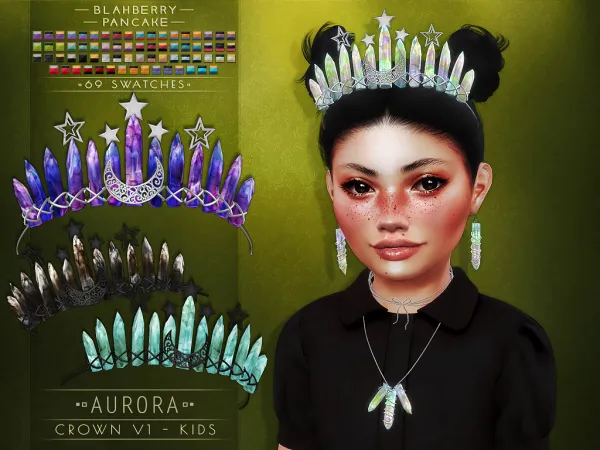 Alpha Blahberry Pancake Aurora Crown V1 KIDS by blahberry-pancake - The Sims 4 custom content