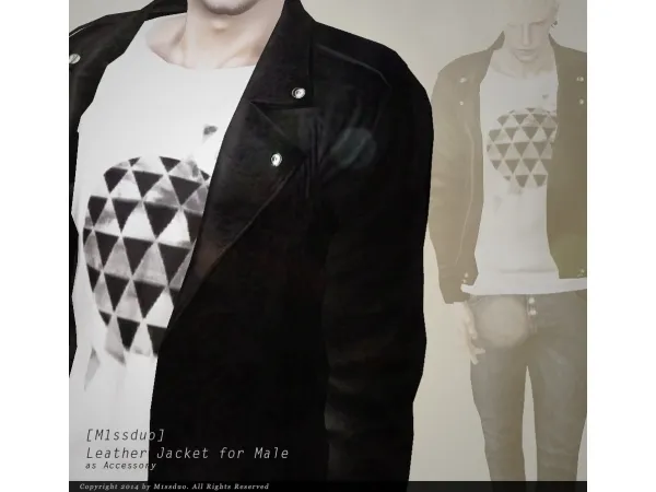 [M1ssduo]Leather Jacket Accessory - The Sims 3 Custom Content