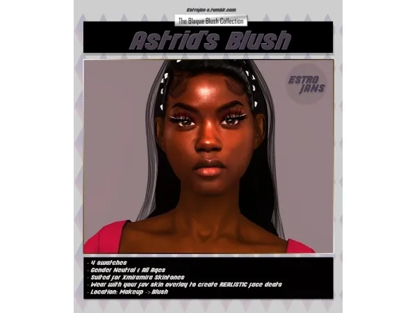 Alpha Astrid's Blush of the Blaque Blush Collection s by simsfinds - The Sims 4 Custom Content