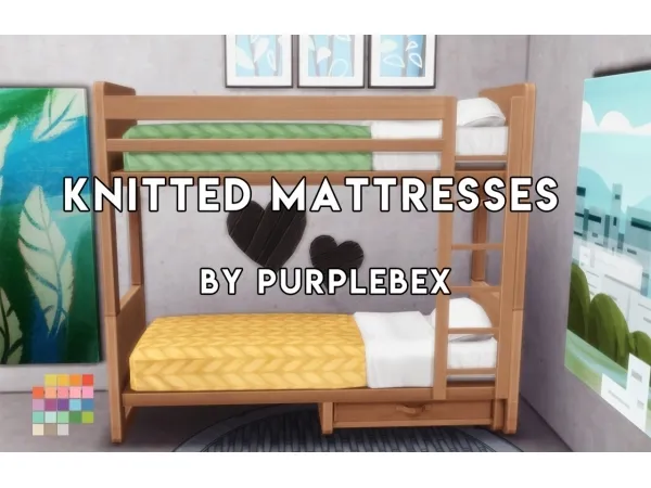Maxis Match Knitted Single Beds - The Sims 4 Custom Content