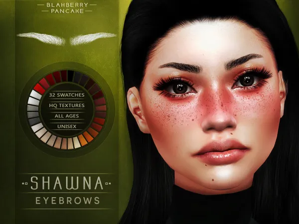 Alpha Blahberry Pancake Shawna Eyebrows - The Sims 4 Custom Content