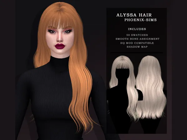 Alpha Alyssa Hair - The Sims 4 Custom Content