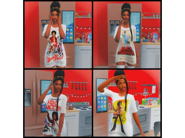 Alpha NitroPanic Large Tee II Blaxploitation Movie Poster Recolors - The Sims 4 Custom Content