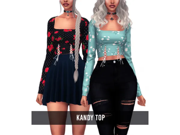 Alpha KANDY TOP by kenzarsims - The Sims 4 Custom Content