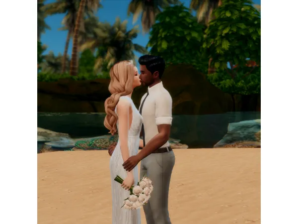 Alpha GlitterberrySims Beach Wedding Posepack - The Sims 4 Custom Content