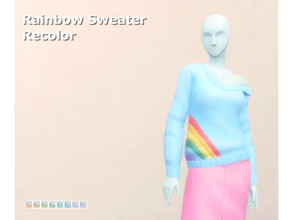 Alpha Rainbow Sweater Recolor - The Sims 4 Custom Content